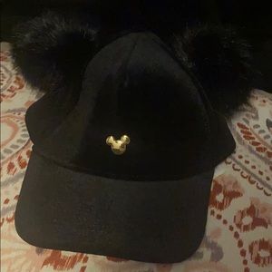 Black Mickey Mouse Pom Cap